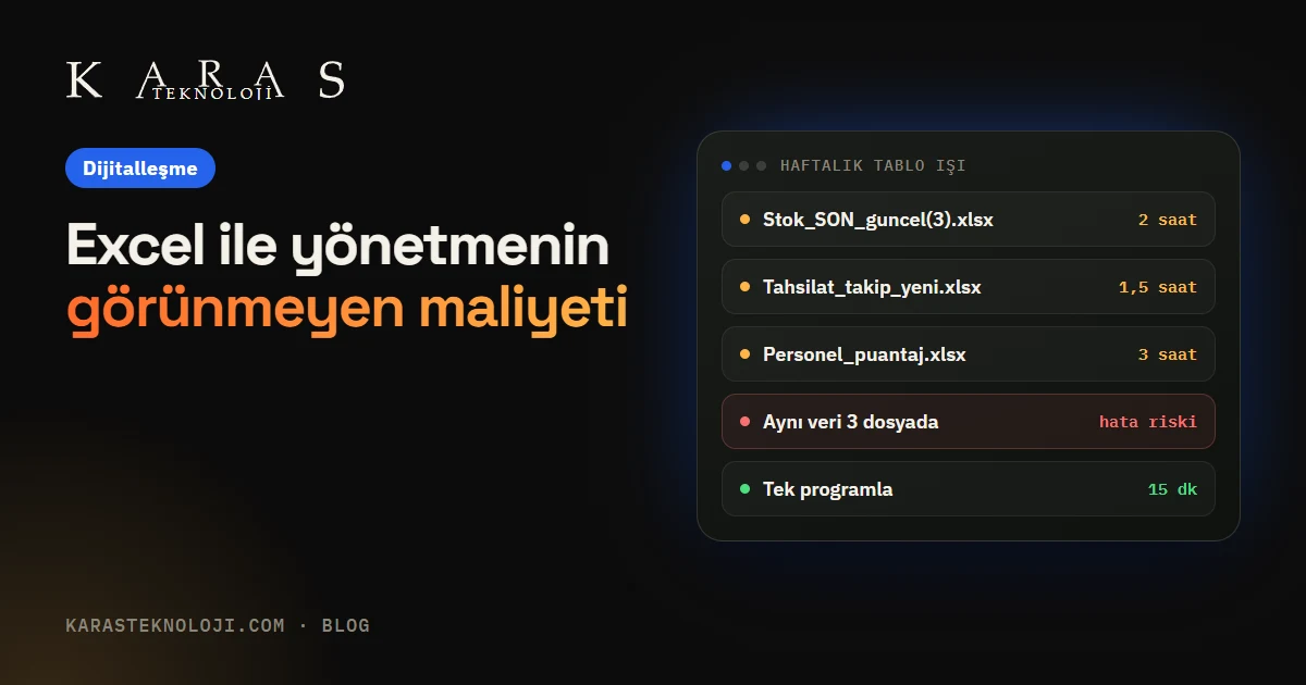 Excel ile şirket yönetmenin görünmeyen maliyeti