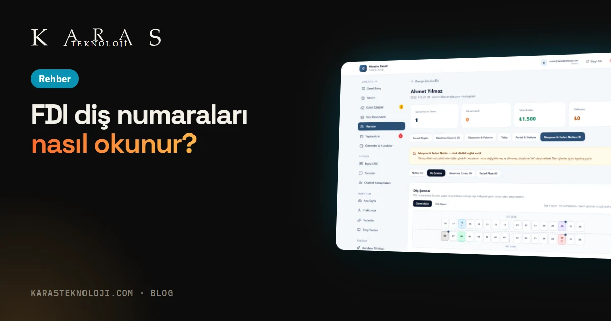 FDI diş numaralandırma sistemi — diş numaraları nasıl okunur?