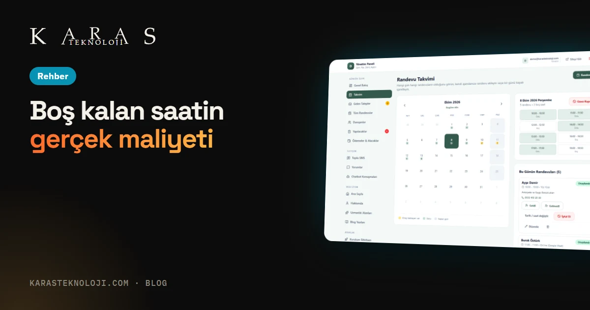 Randevuyla çalışan işletmelerde boş kalan saatin maliyeti