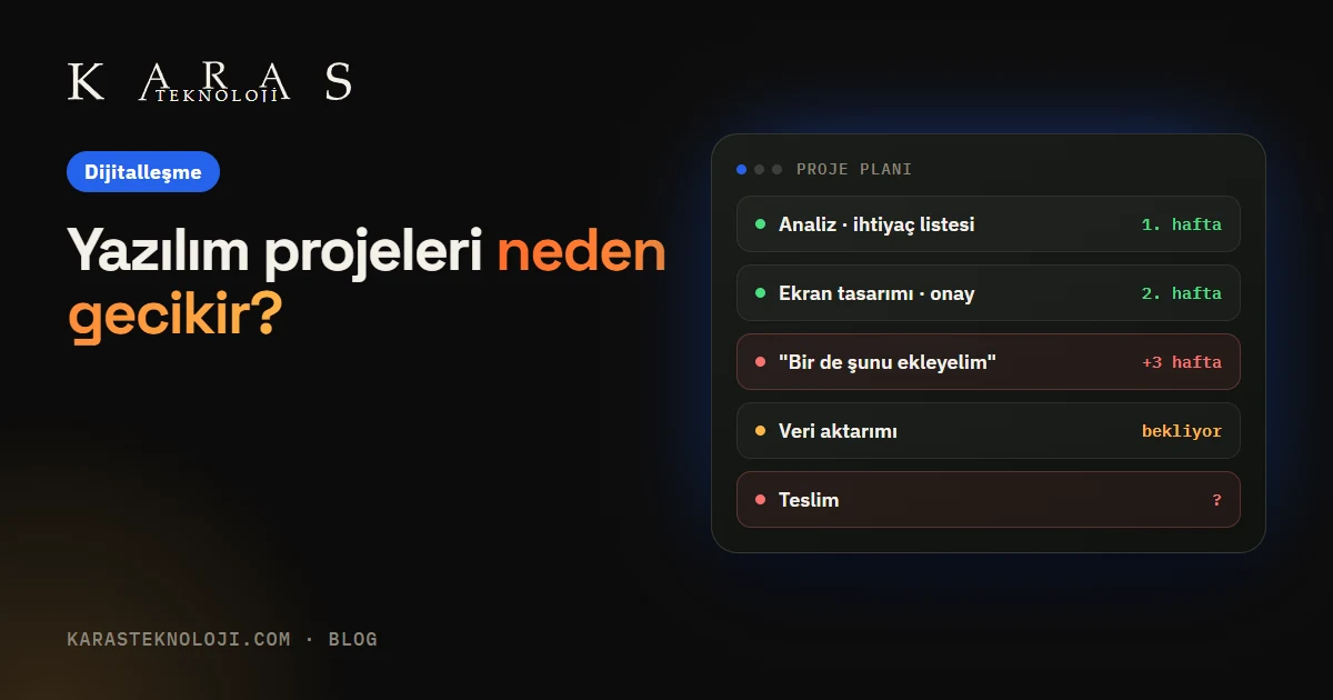 Yazılım projeleri neden gecikir? İşveren tarafından bakış